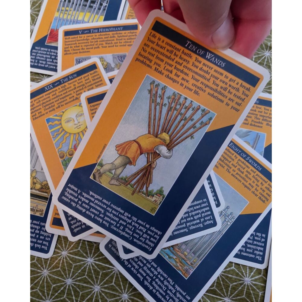 Quick and Easy Tarot Deck US Games Systems Beginner Tarot Printed Meanings